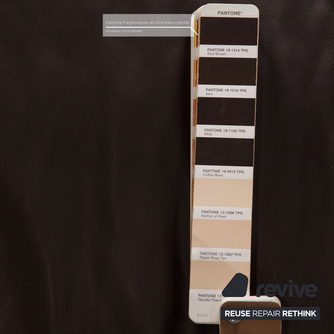 Rolf Benz Mio leather sofa dark brown three-seater couch