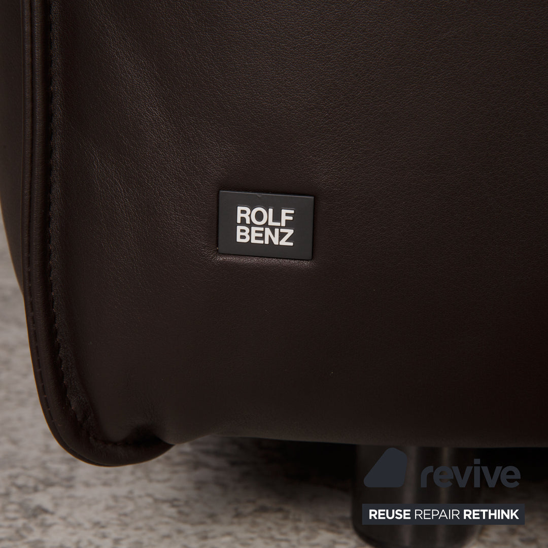 Rolf Benz Mio leather sofa dark brown three-seater couch