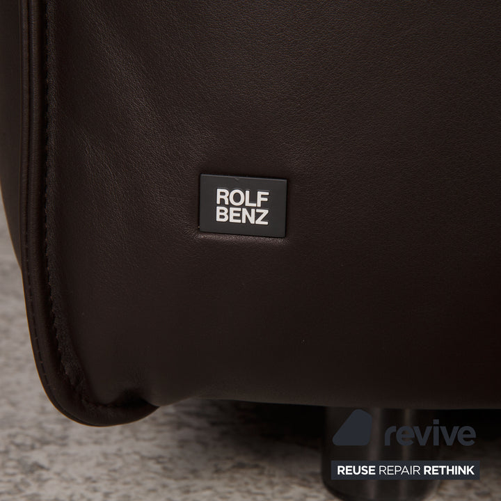 Rolf Benz Mio leather sofa dark brown three-seater couch