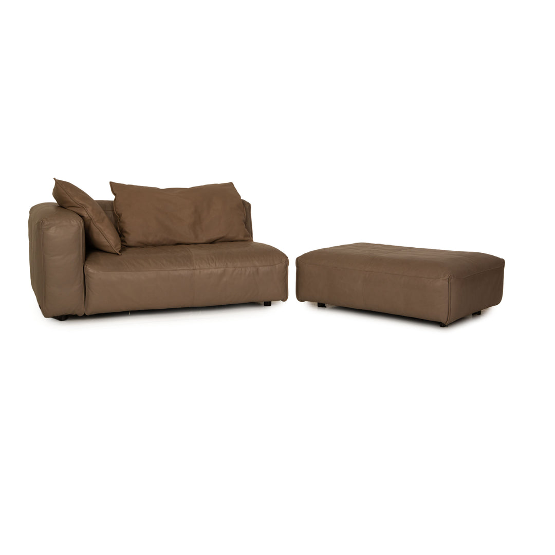 Rolf Benz Mio leather sofa set beige two-seater sofa armchair