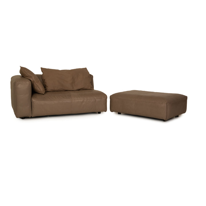 Rolf Benz Mio leather sofa set beige two-seater sofa armchair