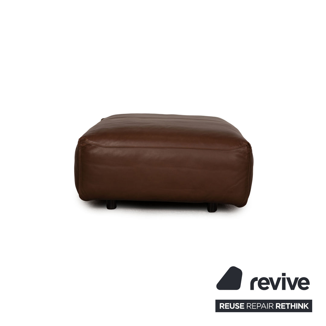 Rolf Benz Mio leather sofa set brown three-seater sofa stool couch
