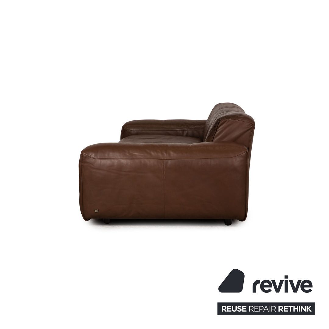 Rolf Benz Mio leather sofa set brown three-seater sofa stool couch