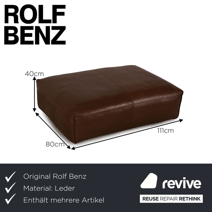 Rolf Benz Mio leather sofa set brown three-seater sofa stool couch