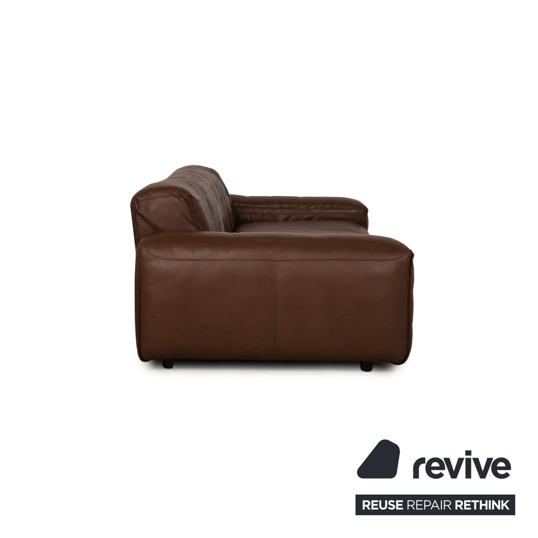 Rolf Benz Mio leather sofa set brown three-seater sofa stool couch