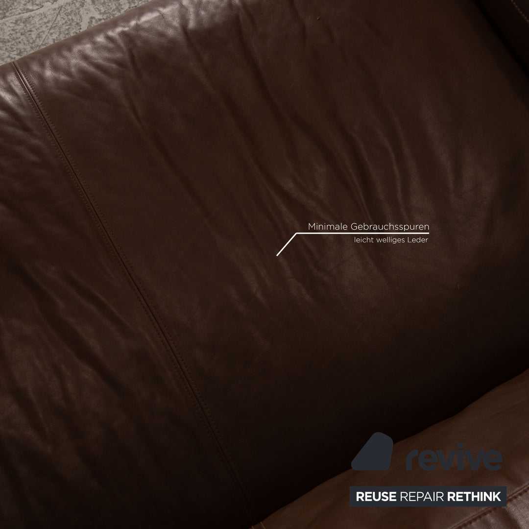 Rolf Benz Mio leather sofa set brown three-seater sofa stool couch