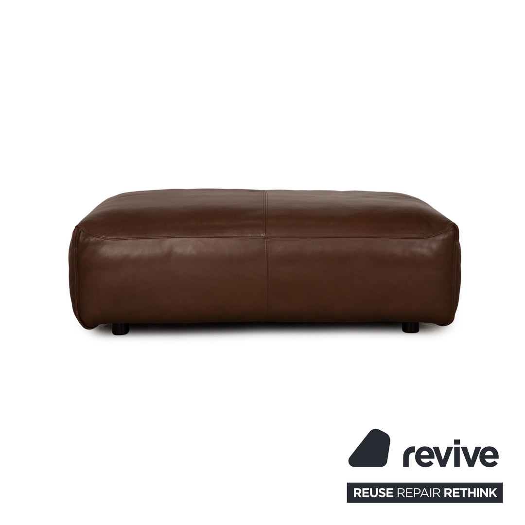 Rolf Benz Mio leather sofa set brown three-seater sofa stool couch