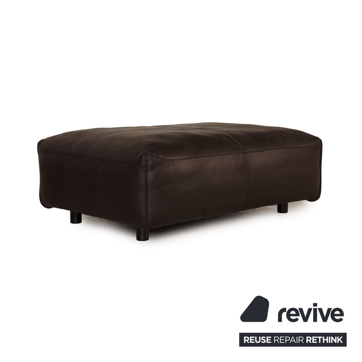 Rolf Benz Mio Leder Sofa Garnitur Dunkelbraun Dreisitzer Sessel Hocker