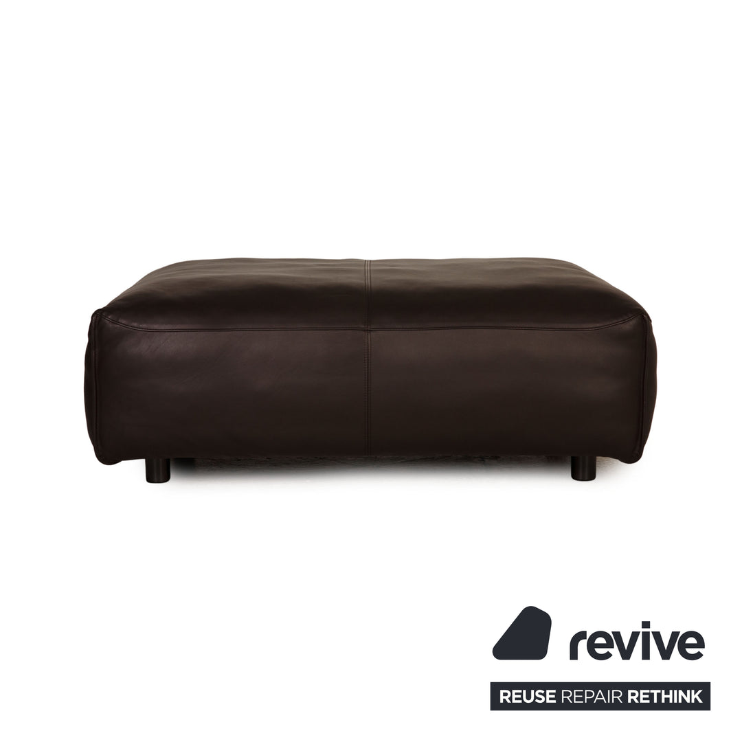 Rolf Benz Mio Leder Sofa Garnitur Dunkelbraun Dreisitzer Sessel Hocker