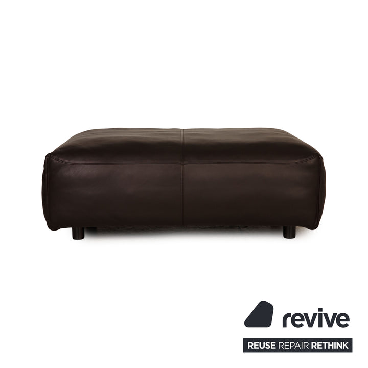 Rolf Benz Mio Leder Sofa Garnitur Dunkelbraun Dreisitzer Sessel Hocker