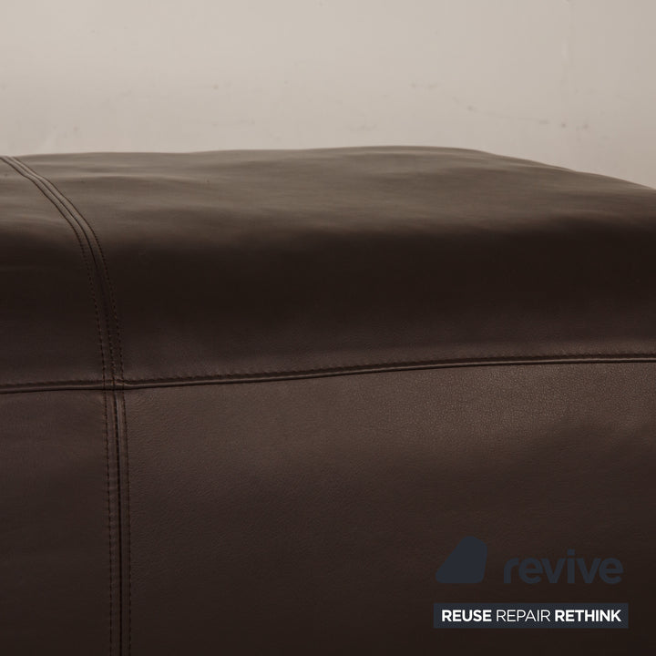 Rolf Benz Mio Leder Sofa Garnitur Dunkelbraun Dreisitzer Sessel Hocker