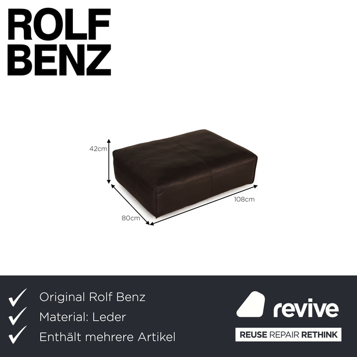 Rolf Benz Mio Leder Sofa Garnitur Dunkelbraun Dreisitzer Sessel Hocker