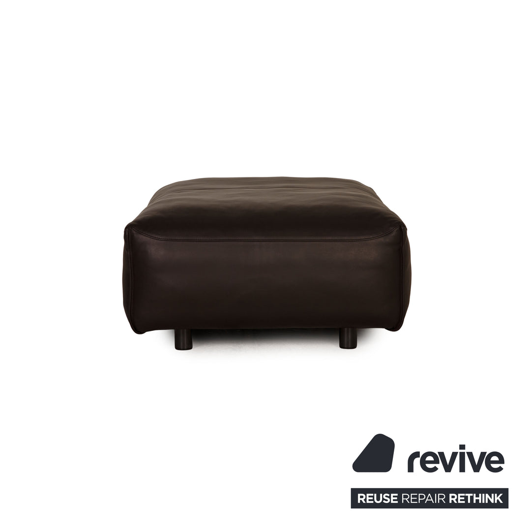 Rolf Benz Mio Leder Sofa Garnitur Dunkelbraun Dreisitzer Sessel Hocker