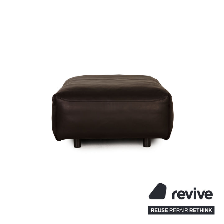 Rolf Benz Mio Leder Sofa Garnitur Dunkelbraun Dreisitzer Sessel Hocker