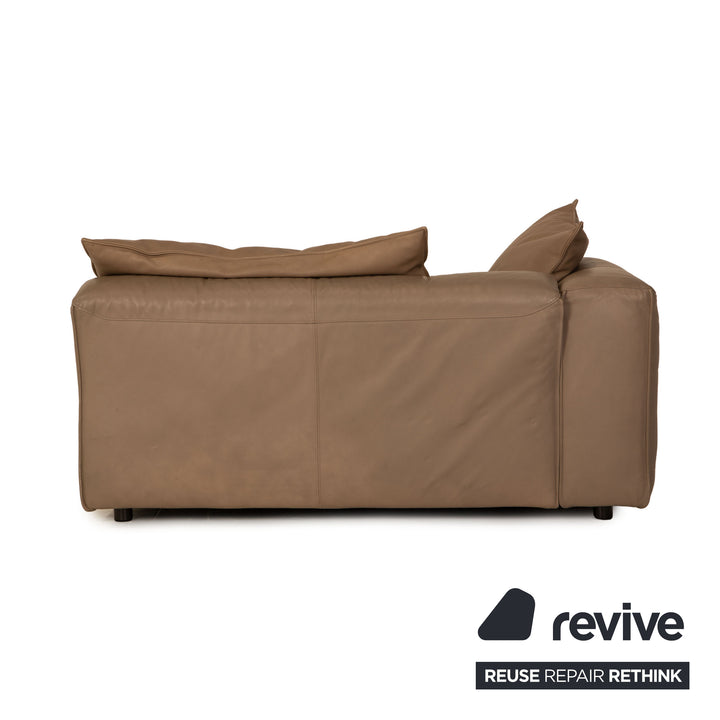 Rolf Benz Mio leather two-seater beige sofa couch recamier
