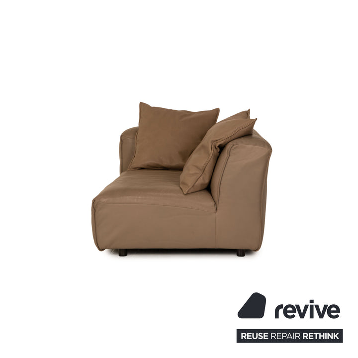 Rolf Benz Mio leather two-seater beige sofa couch recamier