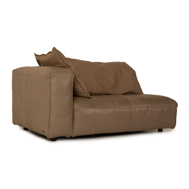 Rolf Benz Mio leather two-seater beige sofa couch recamier