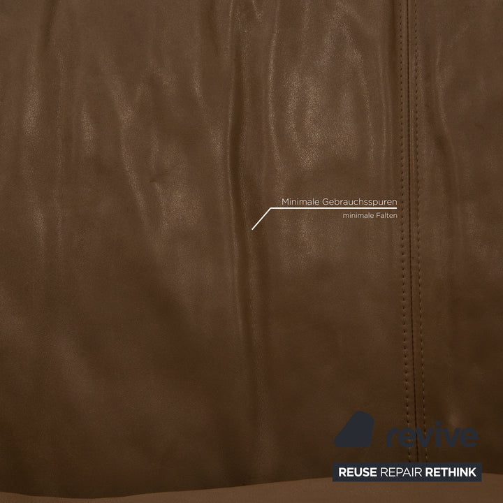 Rolf Benz Mio leather two-seater beige sofa couch recamier