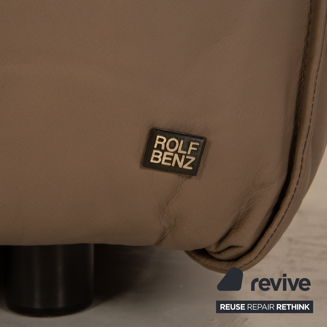 Rolf Benz Mio leather two-seater beige sofa couch recamier