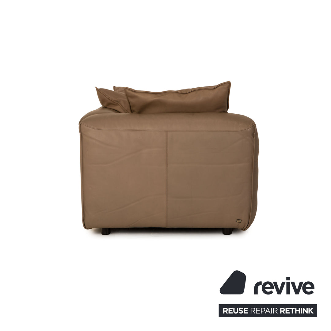 Rolf Benz Mio leather two-seater beige sofa couch recamier