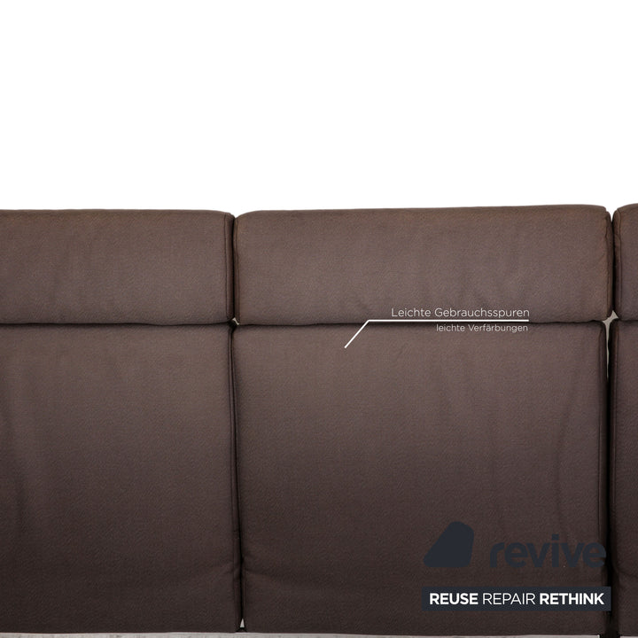 Rolf Benz Molto fabric corner sofa brown sofa couch function