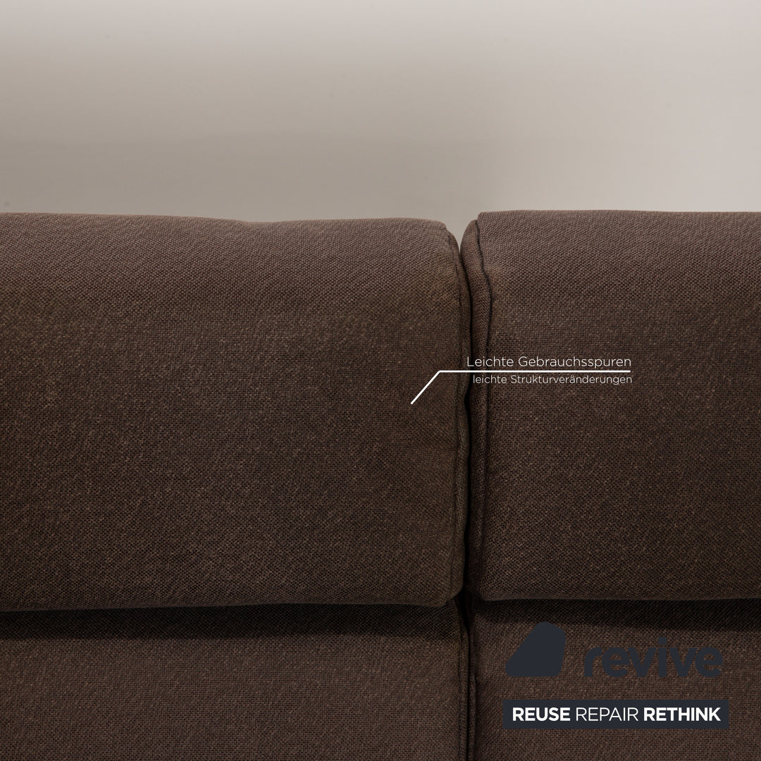 Rolf Benz Molto fabric corner sofa brown sofa couch function