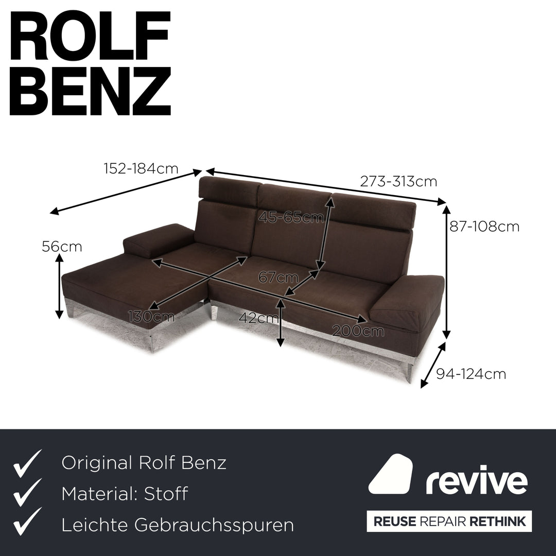 Rolf Benz Molto fabric corner sofa brown sofa couch function