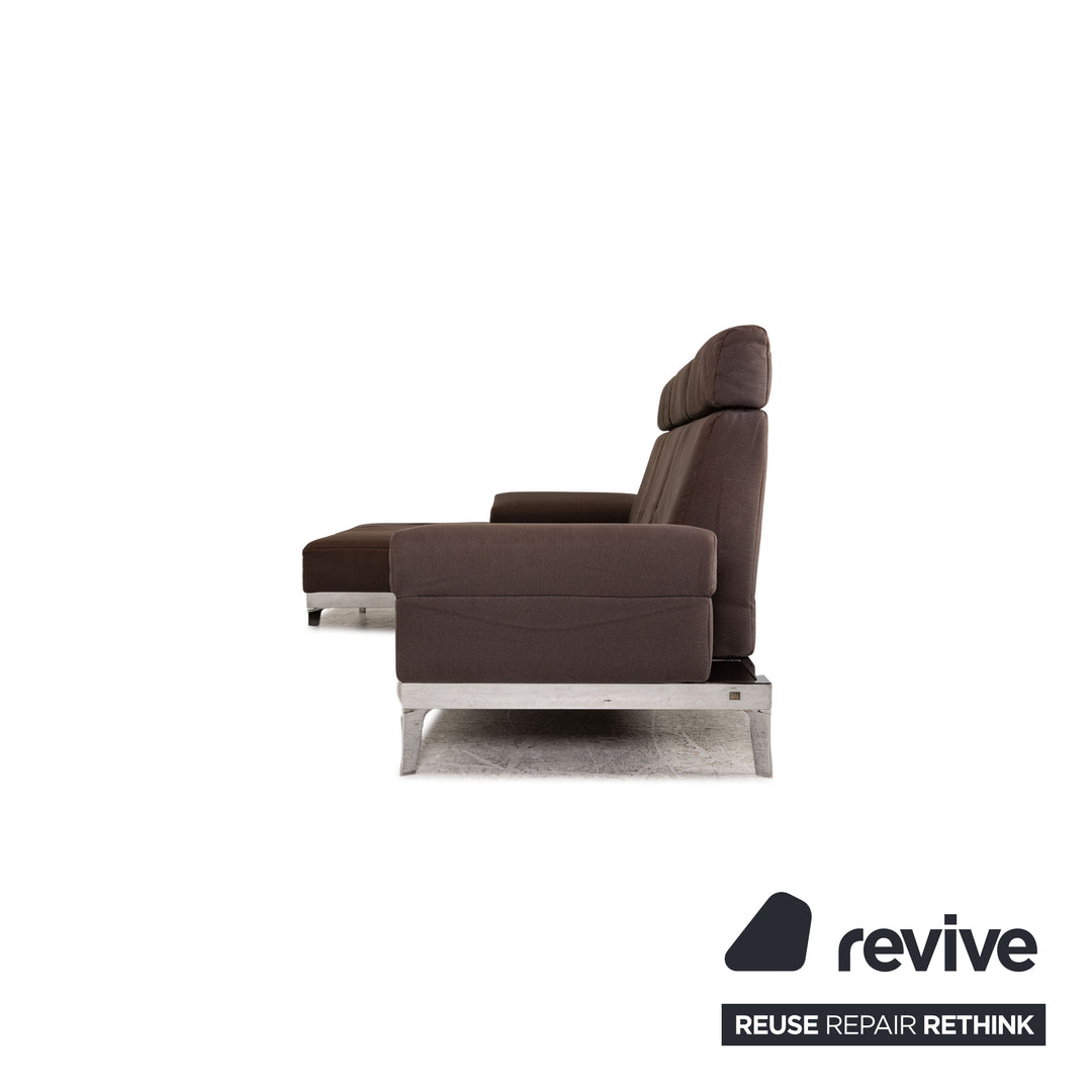 Rolf Benz Molto fabric corner sofa brown sofa couch function