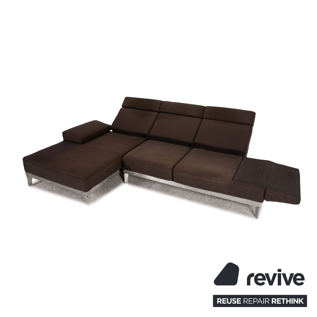 Rolf Benz Molto fabric corner sofa brown sofa couch function
