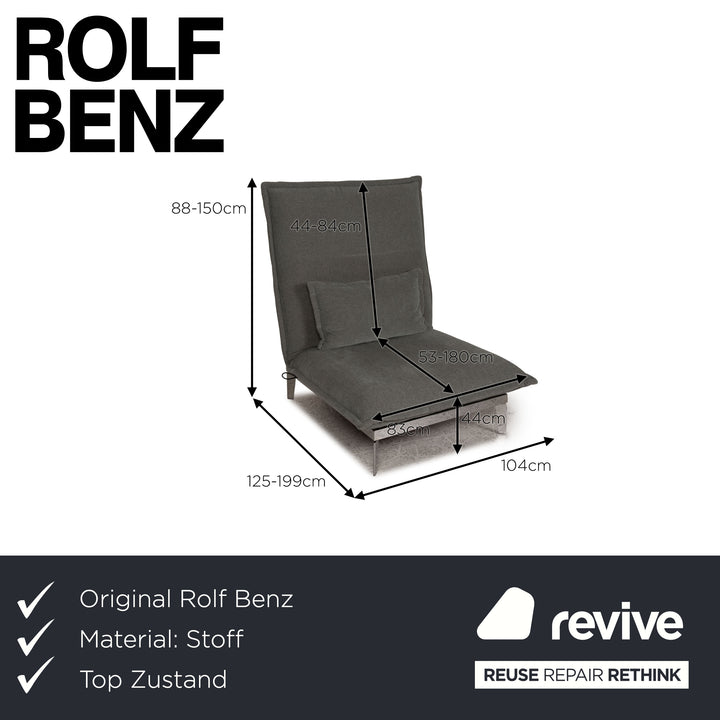 Rolf Benz Nova 340 Stoff Sessel Grau Funktion Relaxfunktion