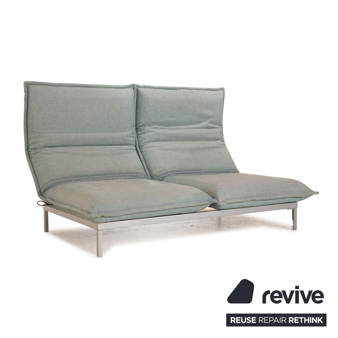 Rolf Benz Nova 340 Stoff Zweisitzer Grau Blau manuelle Funktion Sofa Couch