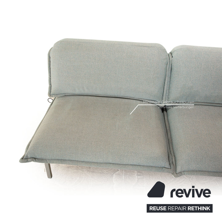 Rolf Benz Nova 340 Stoff Zweisitzer Grau Blau manuelle Funktion Sofa Couch