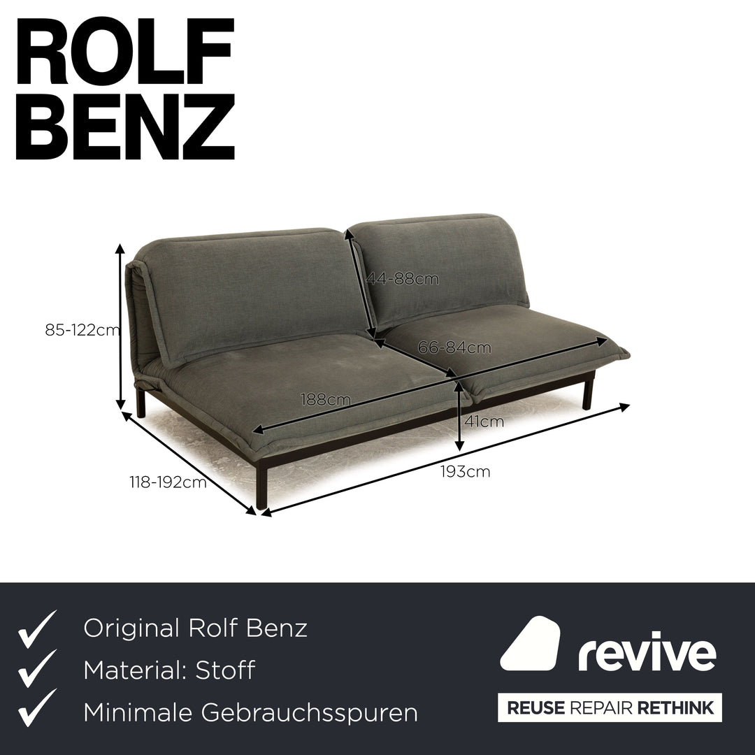 Rolf Benz Nova 340 Stoff Zweisitzer Grau Sofa Couch manuelle Funktion Schlaffunktion