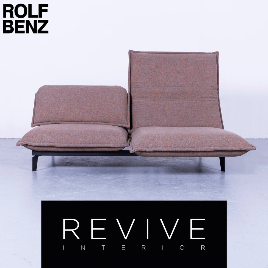 Rolf Benz Nova Designer Stoff Sofa Braun Neuwertig Zweisitzer Couch Funktion #5551