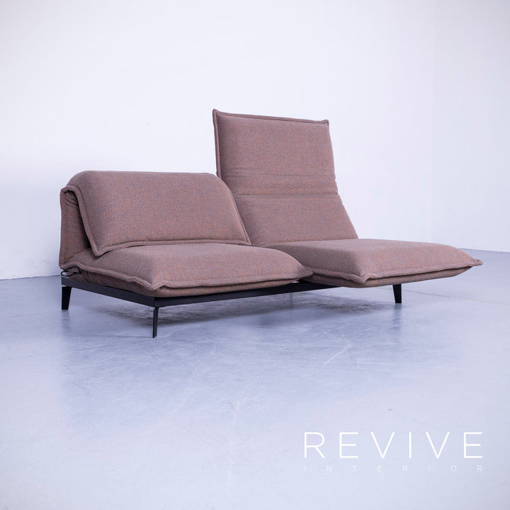 Rolf Benz Nova Designer Stoff Sofa Braun Neuwertig Zweisitzer Couch Funktion #5551