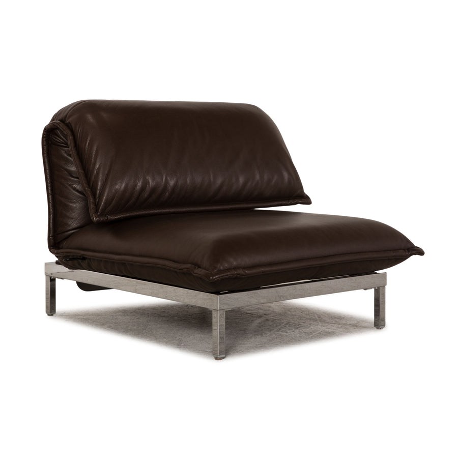Rolf Benz Nova leather armchair dark brown sofa couch function incl. pull-out function
