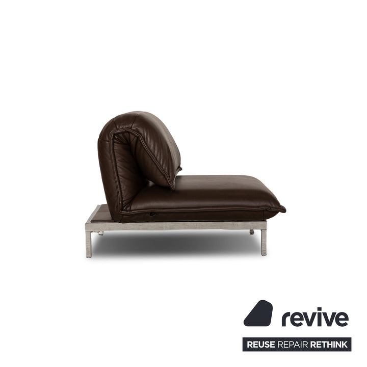 Rolf Benz Nova leather armchair dark brown sofa couch function incl. pull-out function