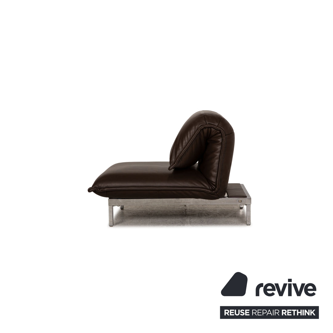 Rolf Benz Nova leather armchair dark brown sofa couch function incl. pull-out function