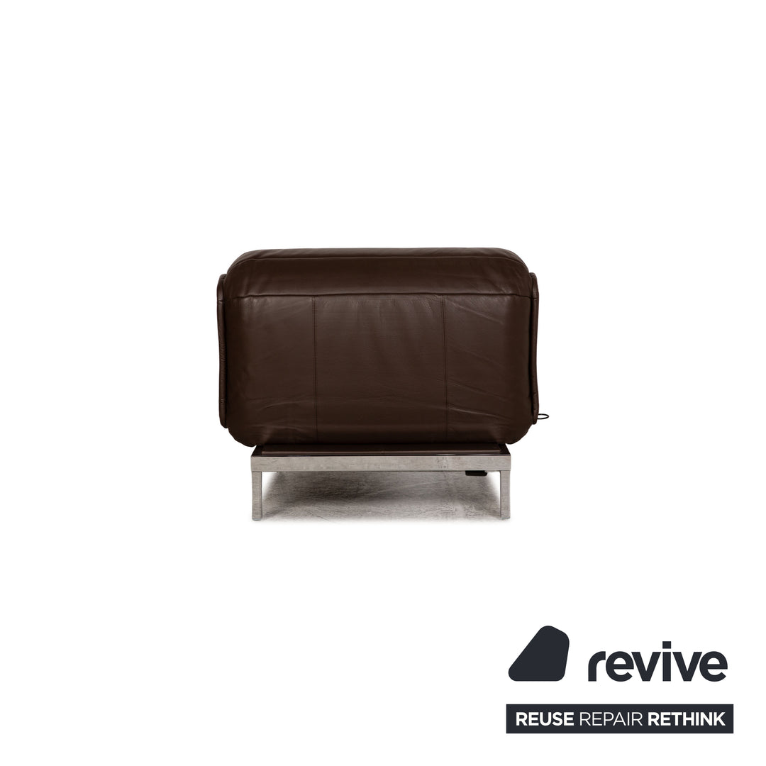 Rolf Benz Nova leather armchair dark brown sofa couch function incl. pull-out function