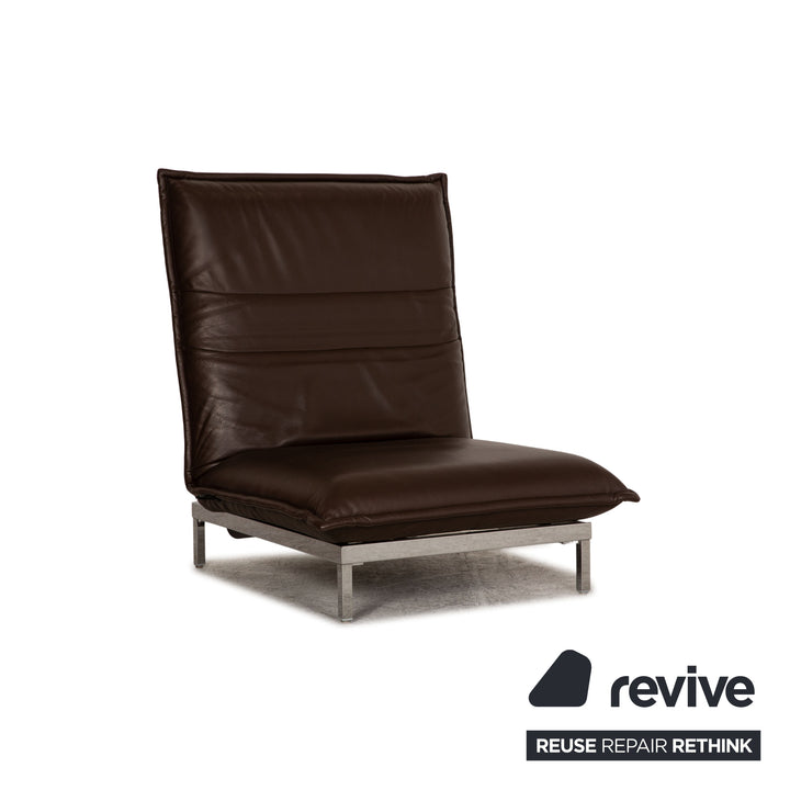 Rolf Benz Nova leather armchair dark brown sofa couch function incl. pull-out function