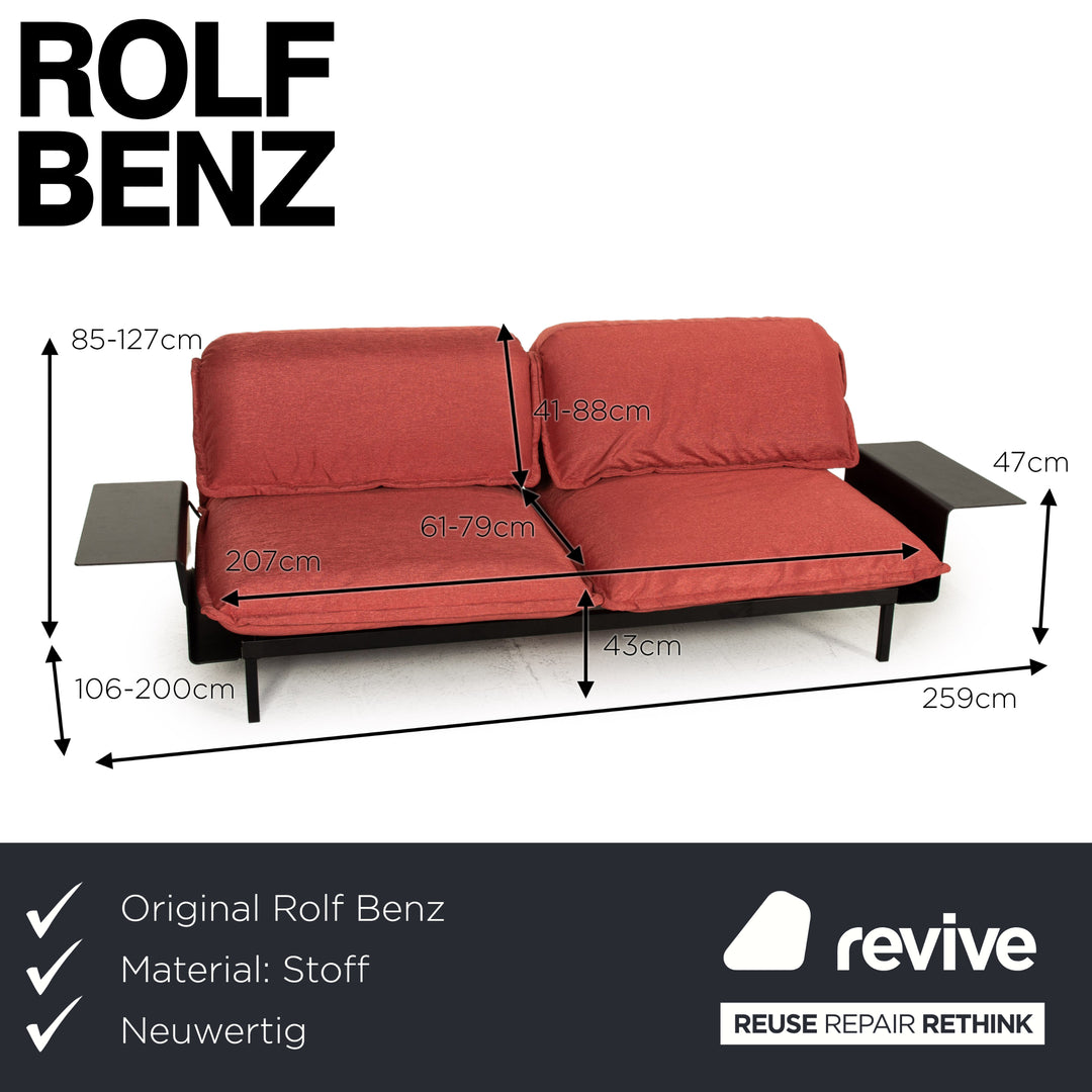 Rolf Benz Nova Stoff Schlafsofa Braun Zweisitzer Sofa Funktion Schlaffunktion Couch