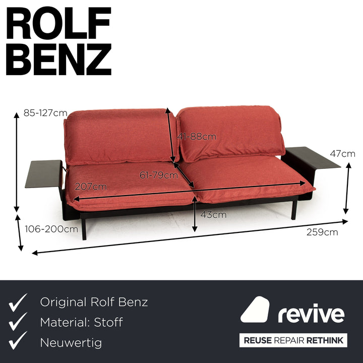 Rolf Benz Nova Stoff Schlafsofa Braun Zweisitzer Sofa Funktion Schlaffunktion Couch