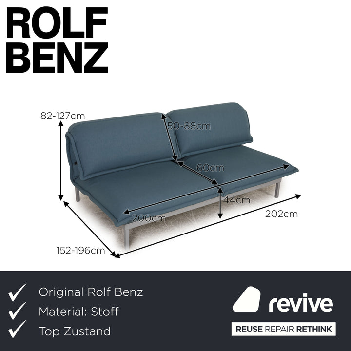 Rolf Benz Nova Stoff Sofa Blau Zweisitzer Couch elektr. Funktion