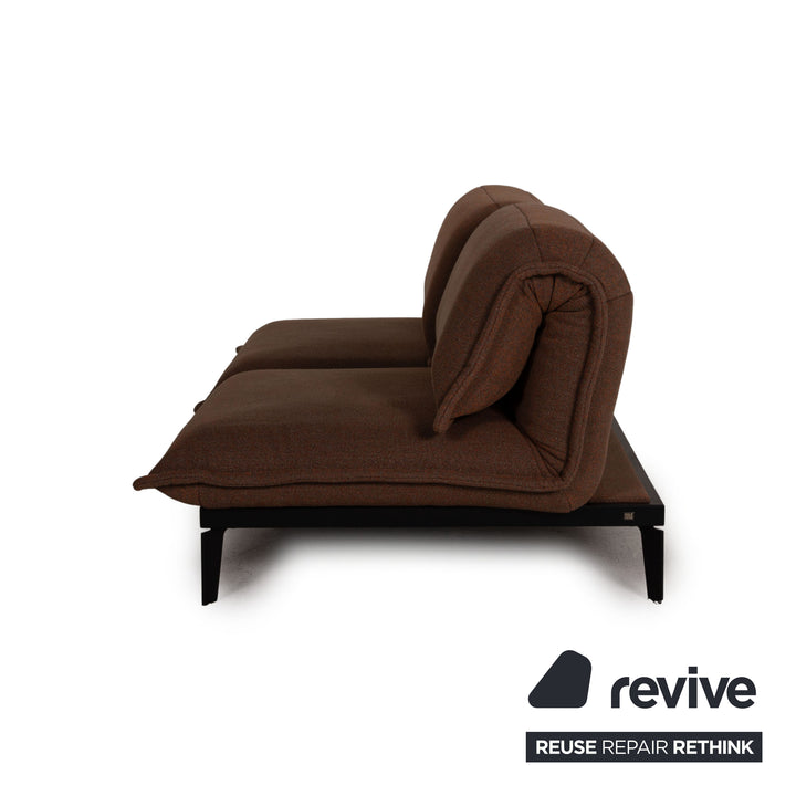 Rolf Benz Nova fabric sofa brown two-seater function sleeping function couch