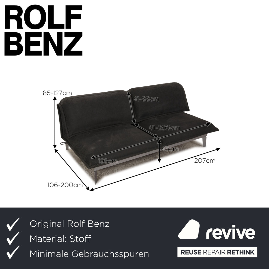 Rolf Benz Nova fabric sofa gray two-seater couch function