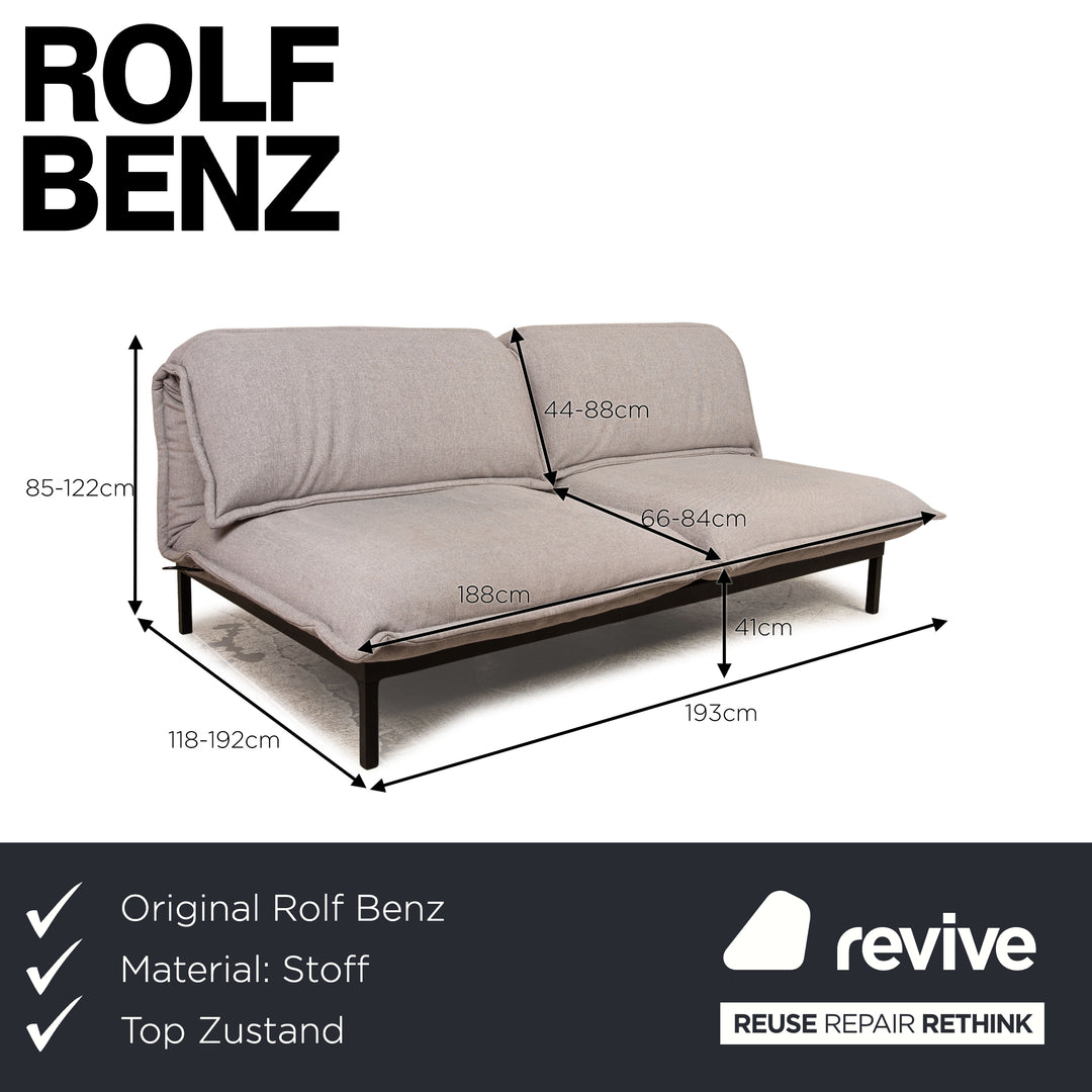 Rolf Benz Nova fabric two-seater gray sofa couch manual sleep function