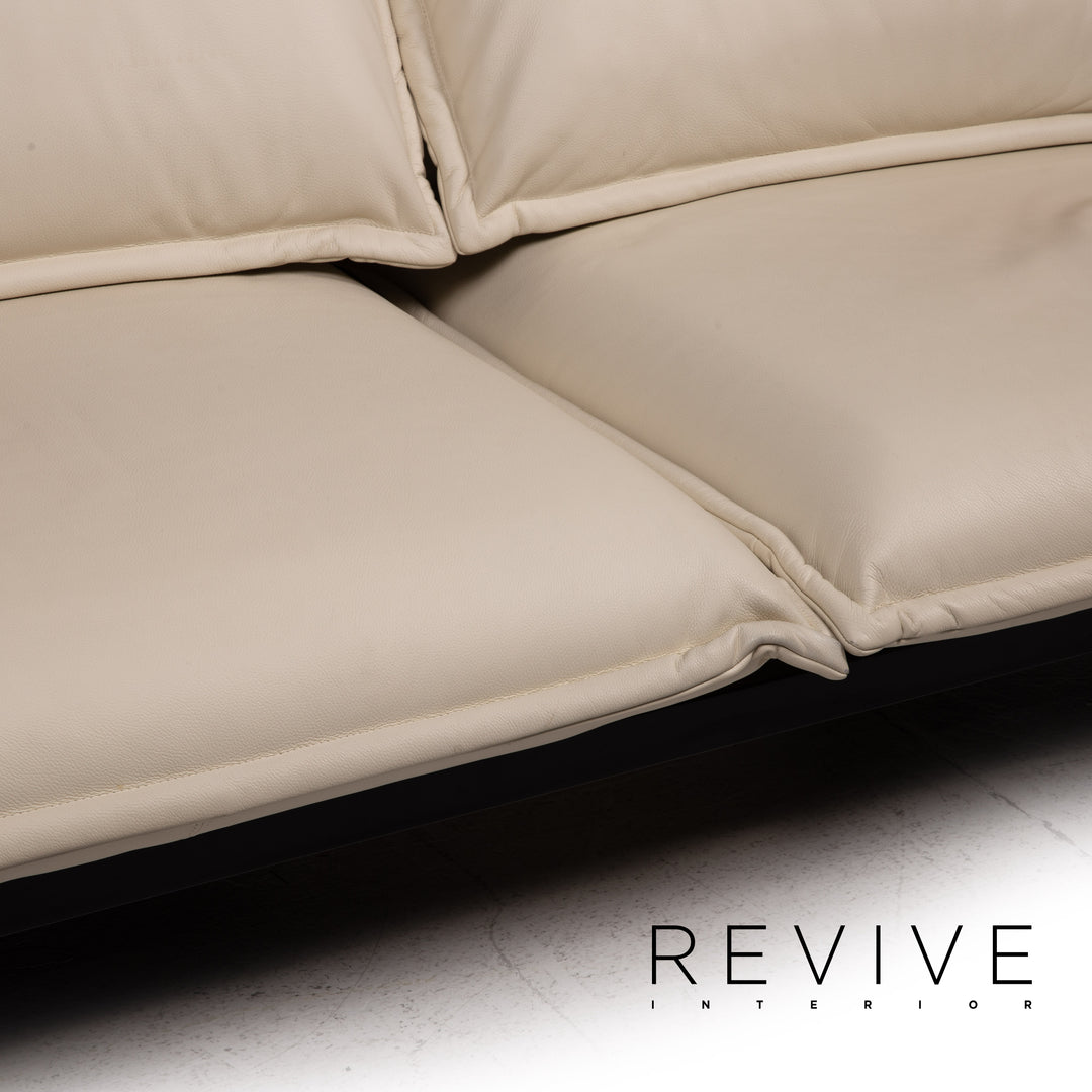 Rolf Benz Nova Zweisitzer Sofa Creme Leder Funktion Couch
