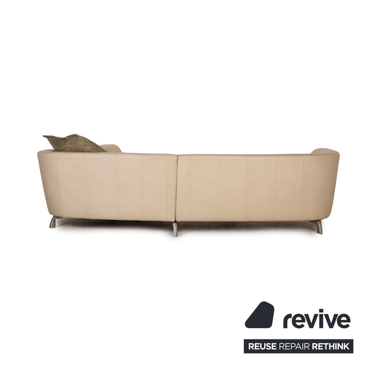 Rolf Benz Onda leather sofa cream four-seater couch