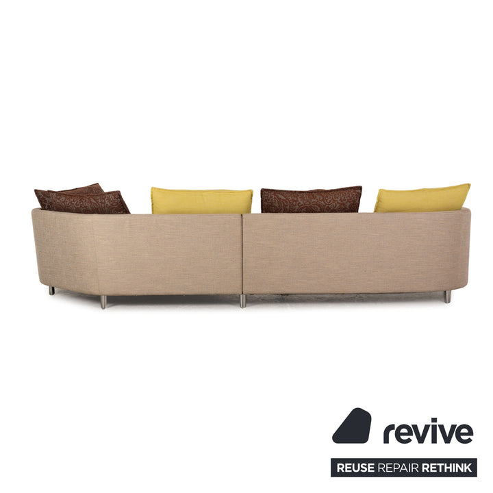 Rolf Benz Onda fabric sofa beige corner sofa couch recamier right