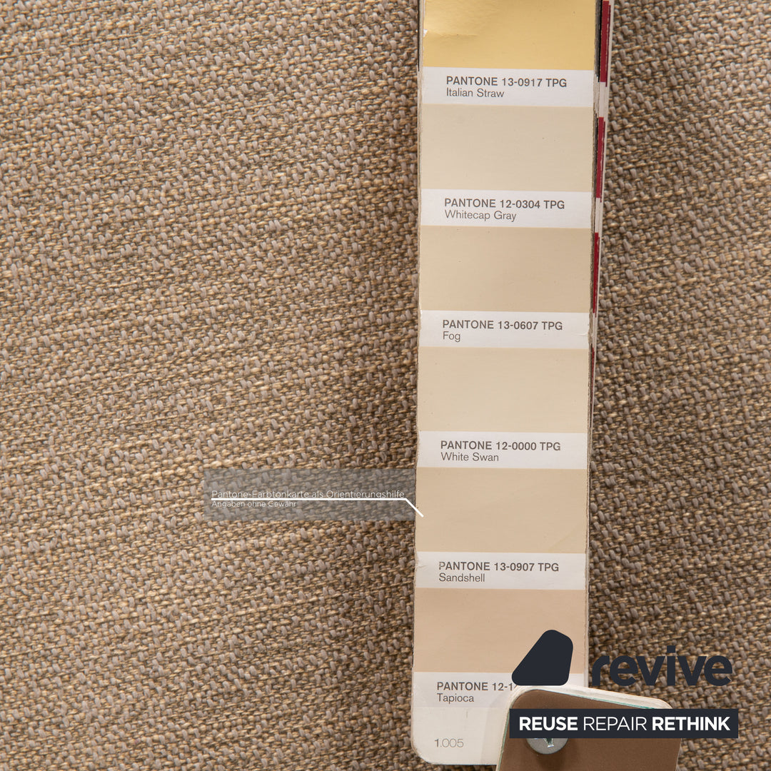 Rolf Benz Onda fabric sofa beige corner sofa couch recamier right